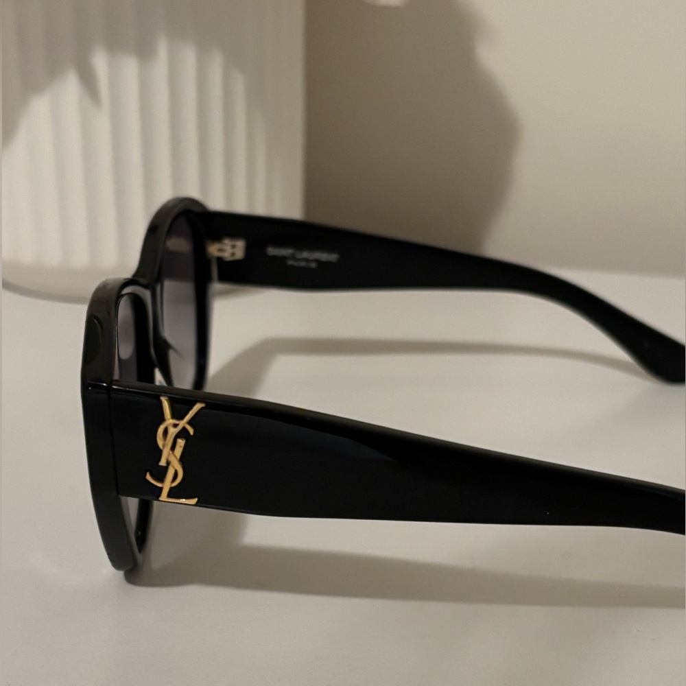 Saint Laurent Glossy Black Sunglasses – With Original Case - Picture 4 of 14